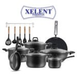 magno xelent marble coated jumbo cookware set 19 pieces non stick