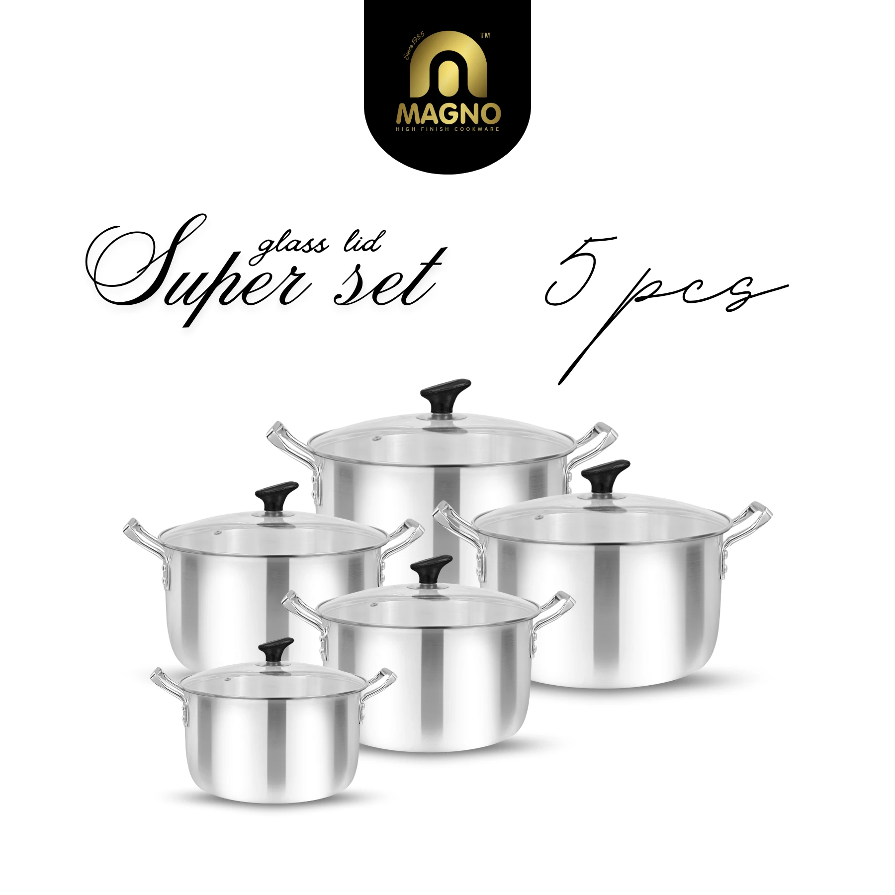 107 Super Set 5pcs ( 2-6 ) Glass Lids - Image 1