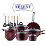 magno xelent 19 pcs jumbo cookware set marble coated in pakistan