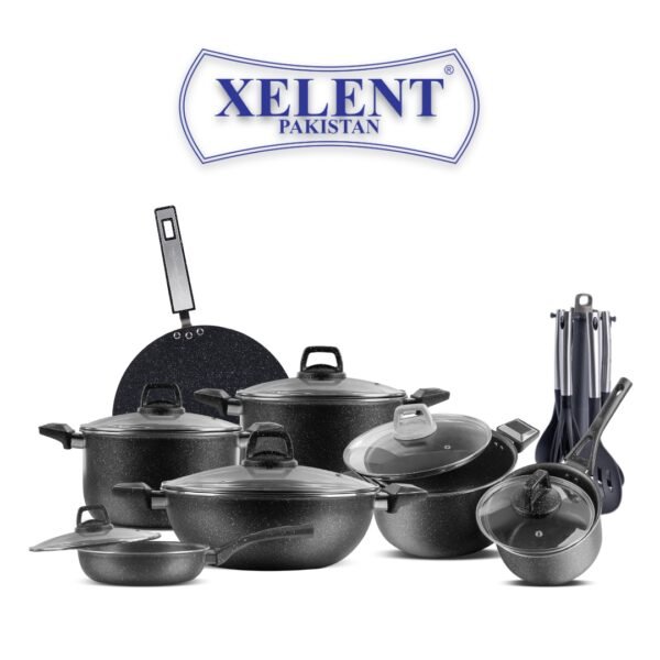 magno xelent grand set 21 pieces marble coated non stick cookware pakistan