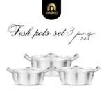 Fish Pot Set 3Pcs (7-9) Metal Finish
