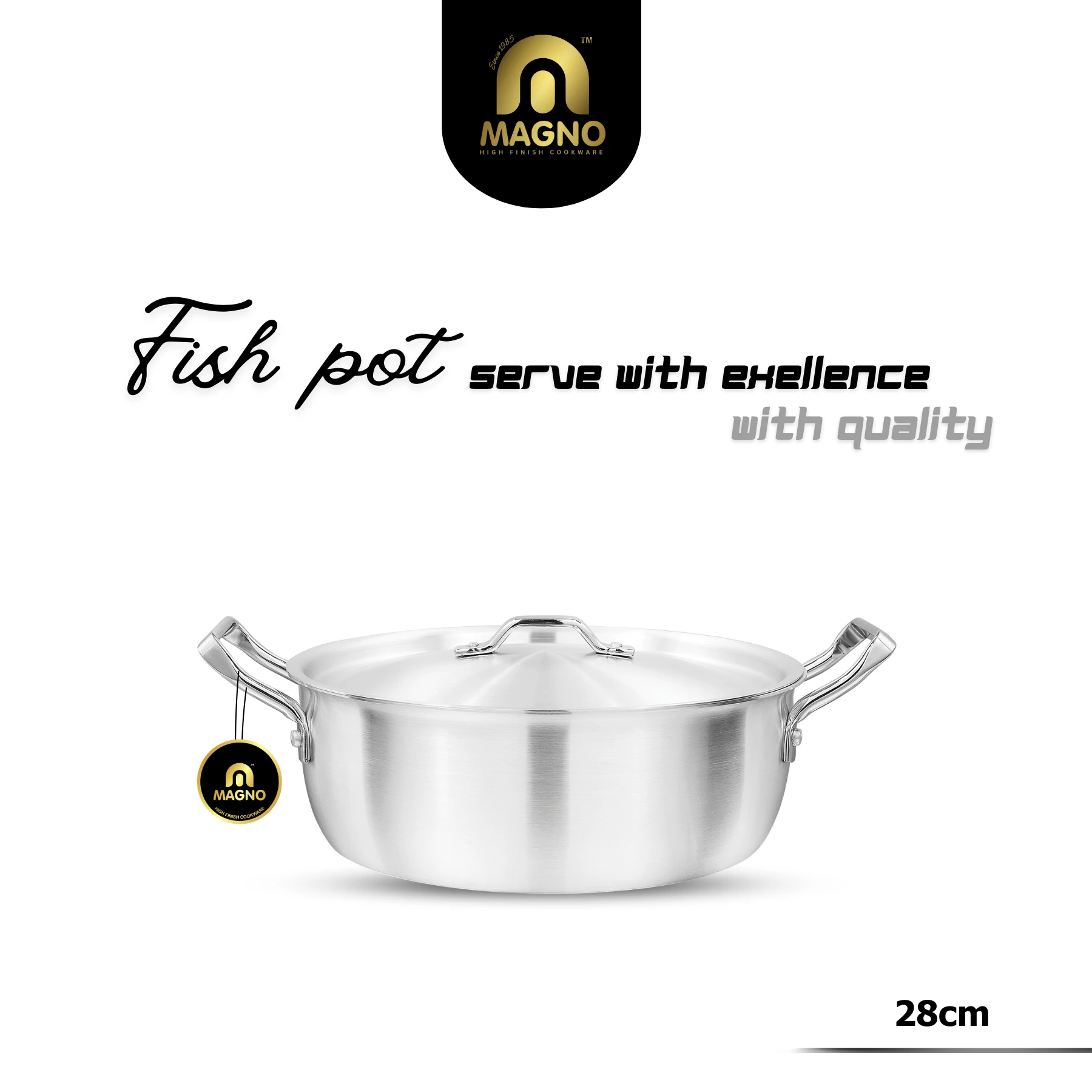 119 Fish Pot Metal Finish 28cm - Image 1