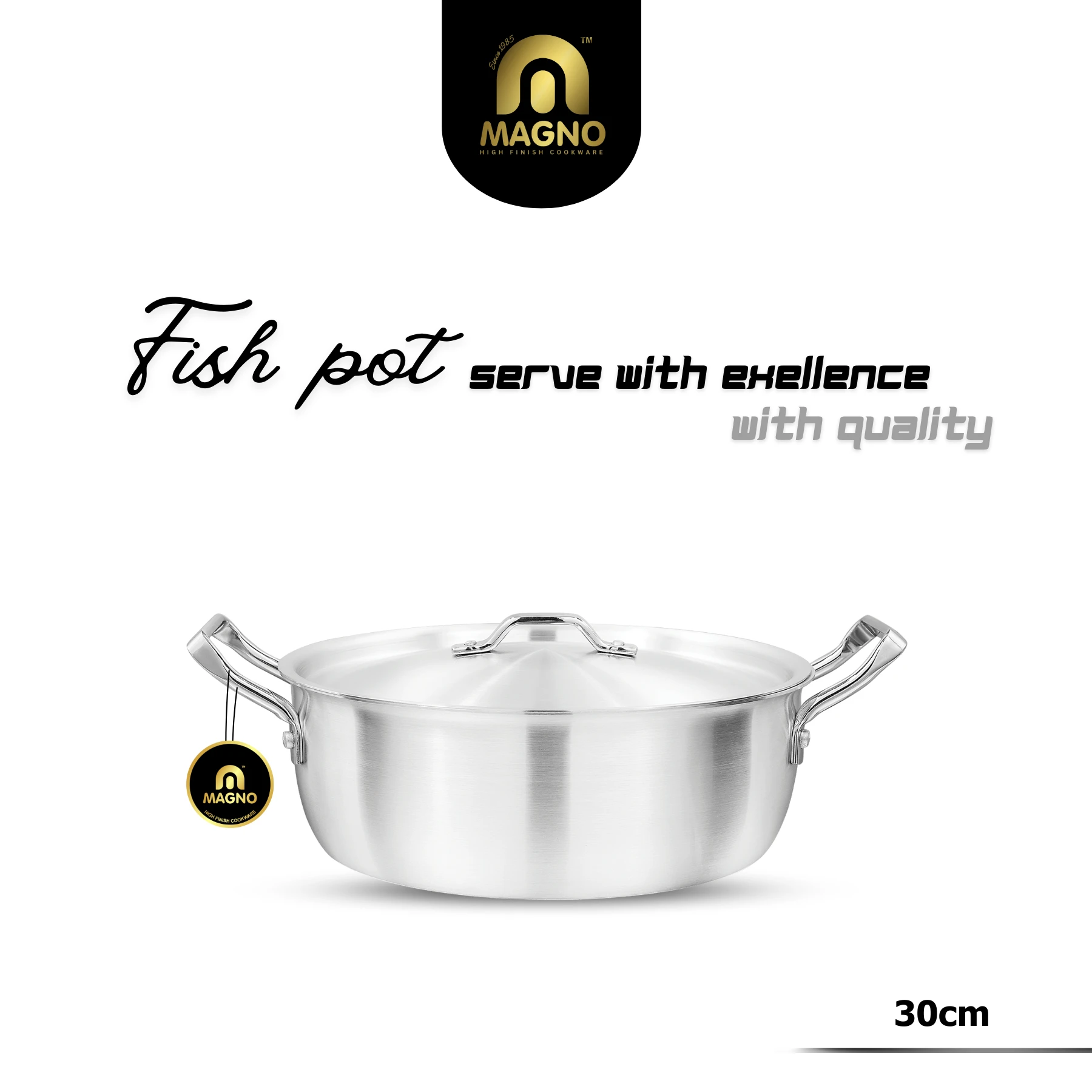 120 Fish Pot Metal Finish 30cm - Image 1