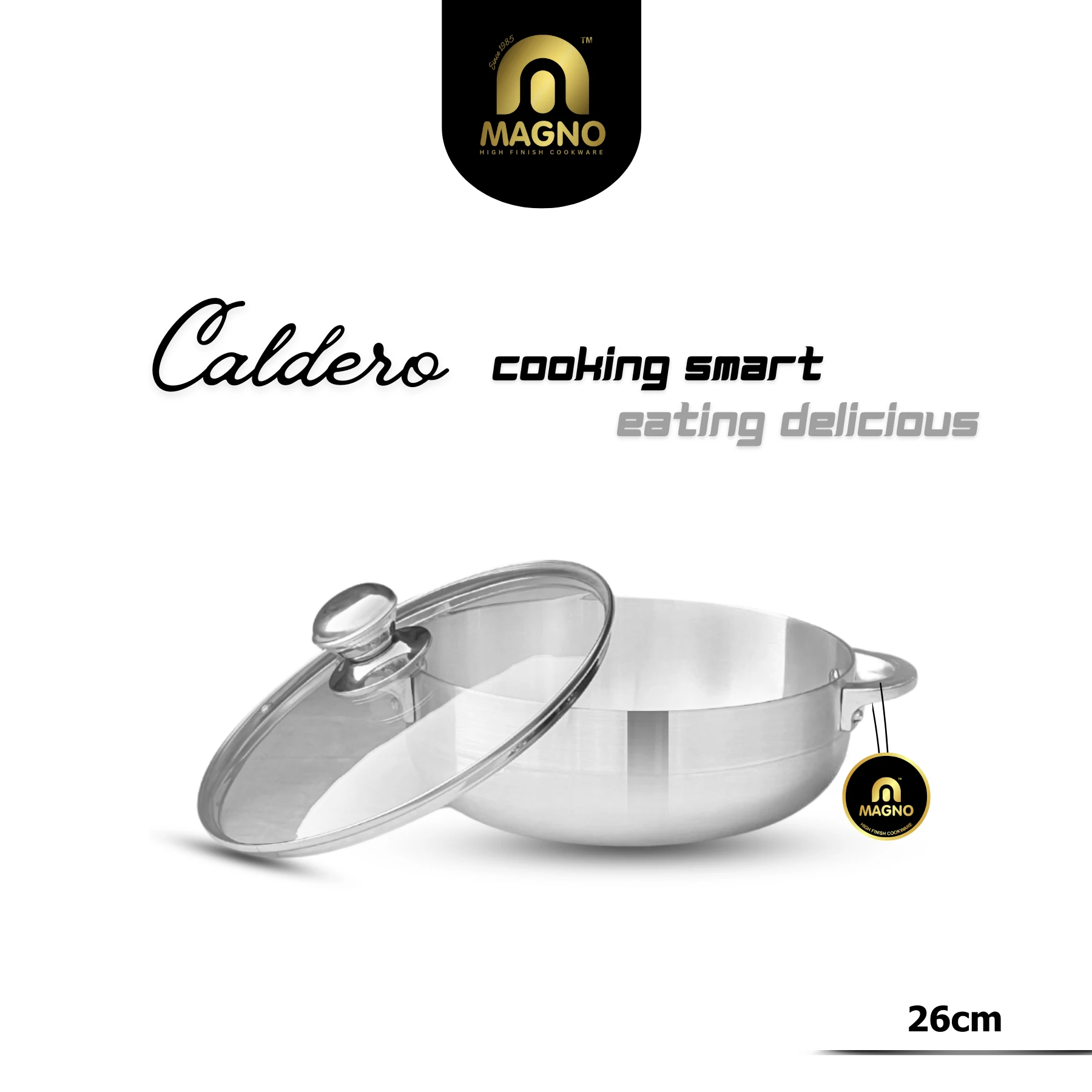 131 Caldero Pot 26cm Glass lid - Image 1