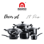 DECORE NONSTICK COOKWARE SET 18 PCS BLACK