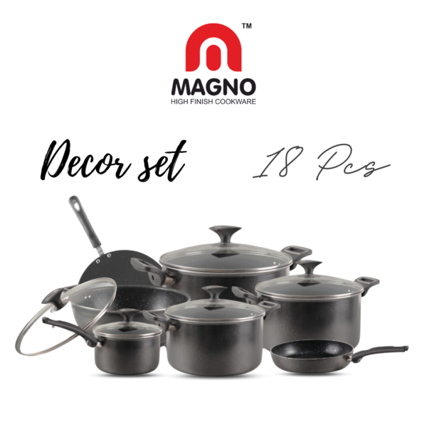 DECOR NONSTICK COOKWARE SET 18 PCS