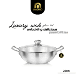 Luxury Wok/Karahi 26cm Glass Lid