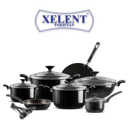 magno xelent crystal set 18 pieces nonstick black in pakistan
