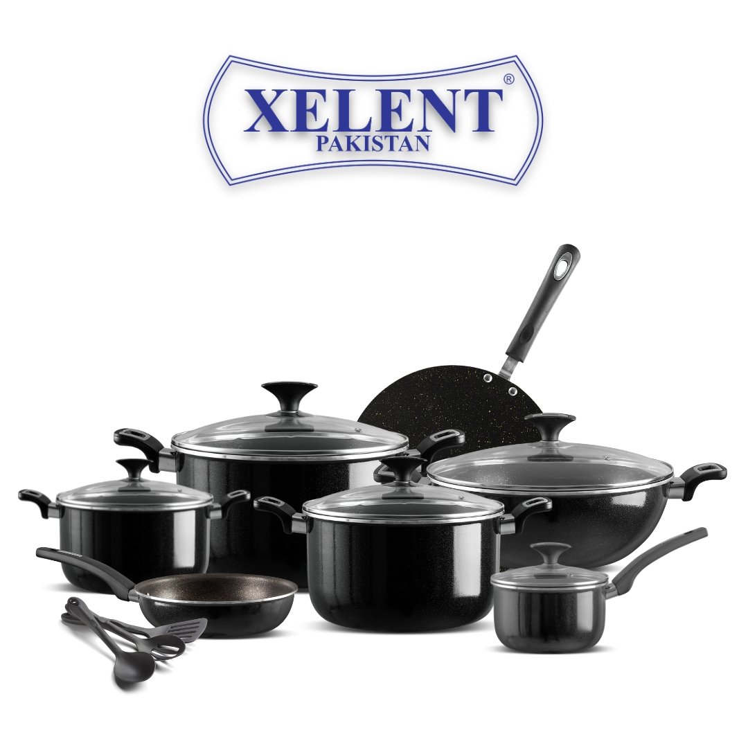 magno xelent crystal set 18 pieces nonstick black in pakistan magno xelent crystal set 18 pieces nonstick black in pakistan