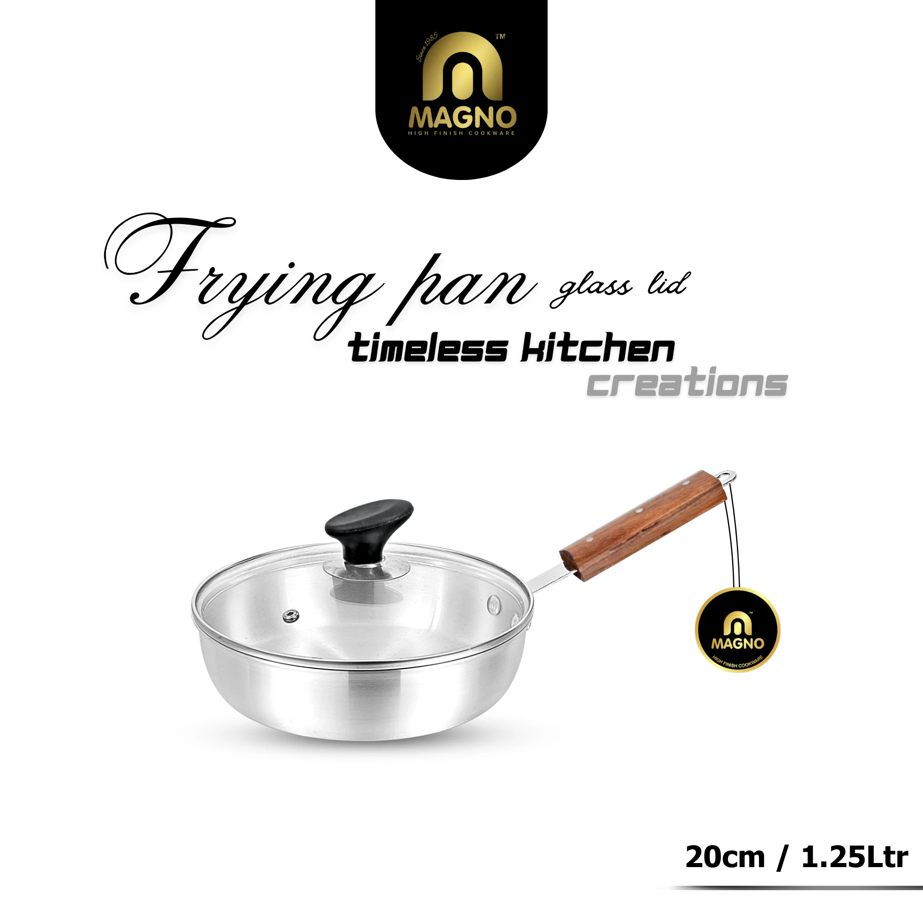97 Frying pan 20 CM with Glass Lid - Image 1