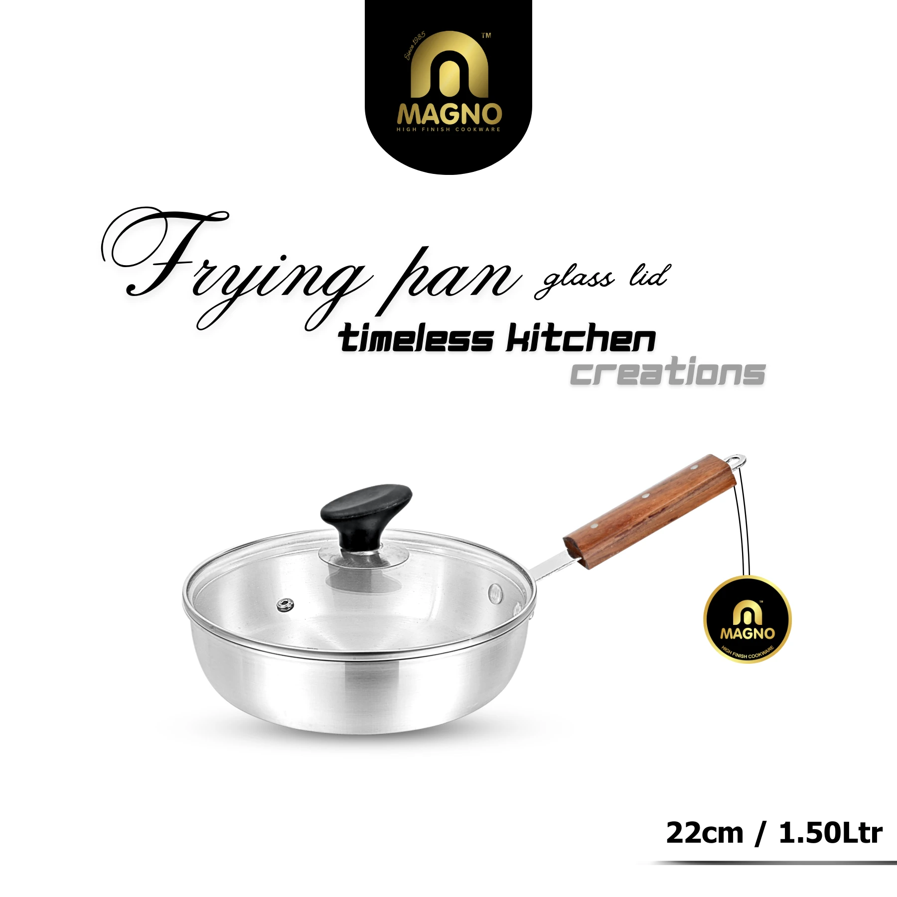 98 Frying pan 22 CM with Glass Lid - Image 1