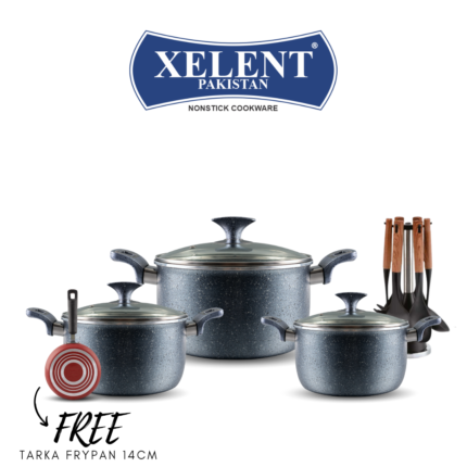 MARBLE COATED CASSEROLE PAN SET 10PCS