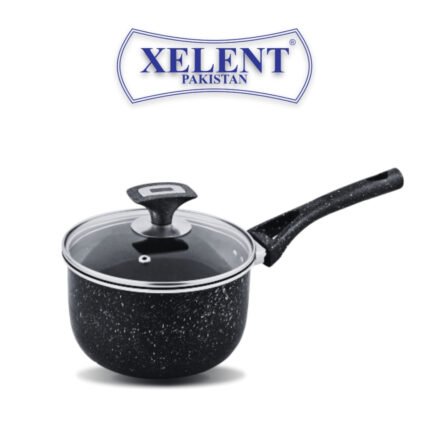 Marble Coated Sauce Pan Black