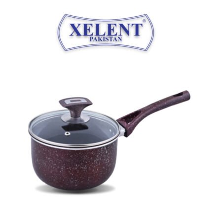 Marble Coated Sauce Pan Maroon