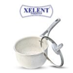 Marble Coated Sauce Pan White