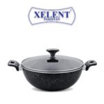 Marble Coated Wok Black