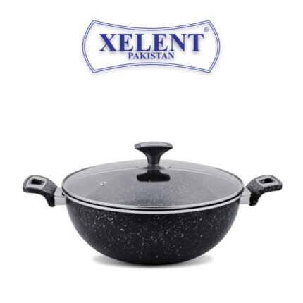 Marble Coated Wok Black