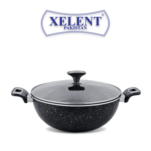 Marble Coated Wok Black