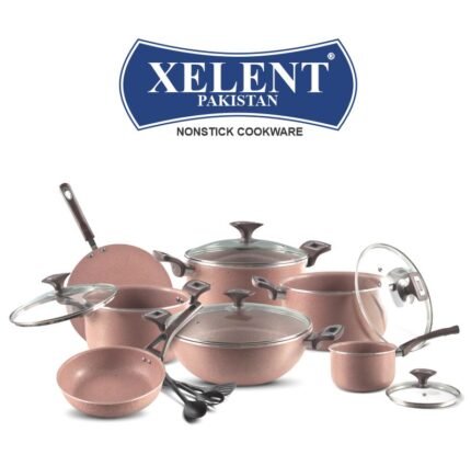 Marble Jumbo Cookware Set 19 Pcs X-MUSTARD