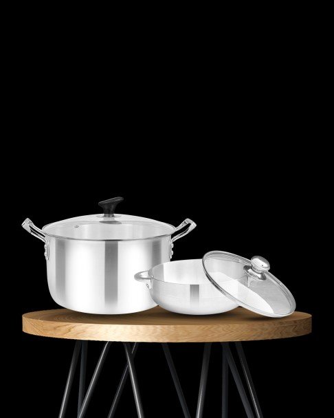 Metal Finish Glas lid cookware